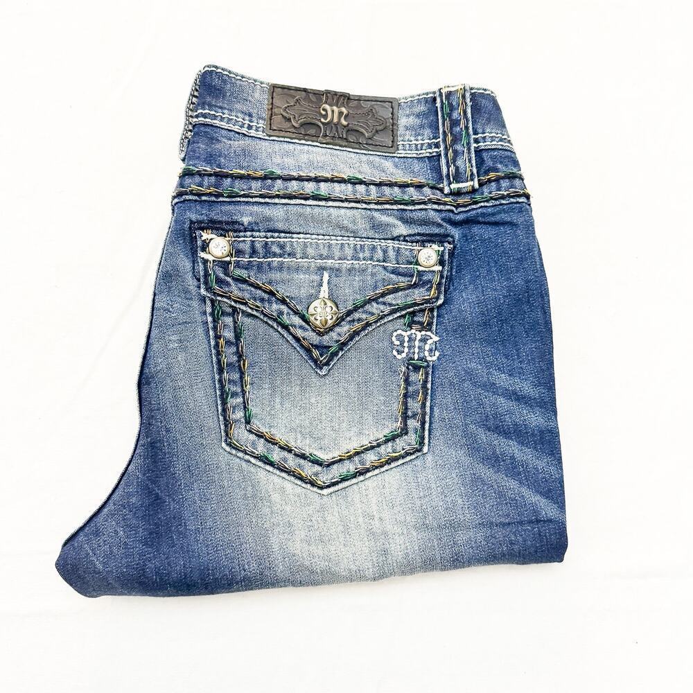 Miss Me Bermuda Distressed Embellished Short Denin Jeans Size 30